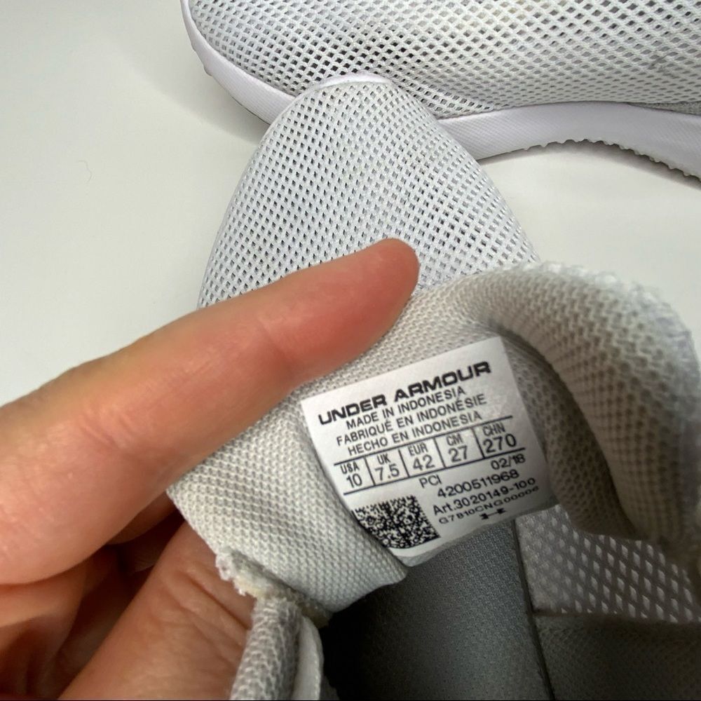 Under Armour white mesh sneakers. - Picture 12 of 15